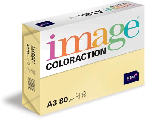Image Coloraction Desert - farbiges Kopierpapier - DIN A3, 297 x 420 mm, 80 g/m² - buntes, holzfreies Druckerpapier für Kopierer - 500 Blatt - Gelb