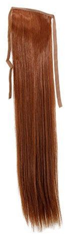WIG ME UP - YZF-TS18-30 Haarteil, Zopf schmal Seitenzopf Cosplay Rot-Braun glatt 18inch/ 45cm Band Haar-Klammer Haarverlängerung