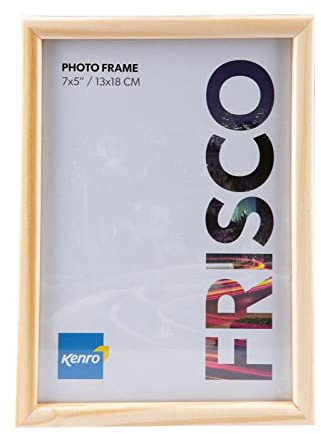 Kenro Frisco Series Natural Oak Wood Photo Frame (8x10 / 15x25cm) - Wooden Photo Frame. Freestanding or Wall Hanging Picture Frames with Glass Front - FR2025N