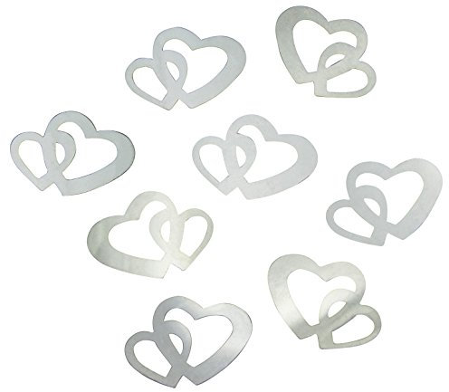 100 Stk Deko Doppel Herzen silber Streuteile Scrapbooking Tischdeko Streudeko Hochzeit
