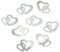 100 Stk Deko Doppel Herzen silber Streuteile Scrapbooking Tischdeko Streudeko Hochzeit