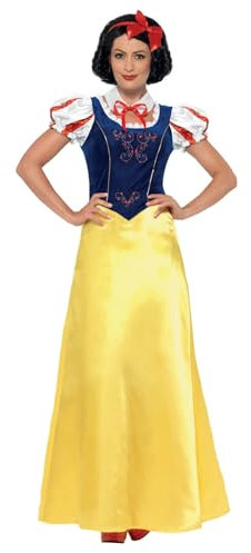 Smiffys Schneeprinzessin Kostüm, Gelb, mit Kleid, Kragen & Kopfschmuck