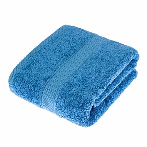 Homescapes Flauschiges Premium Frottee Duschtuch ca. 70 x 130 cm aus 100% Reiner Baumwolle, Azur blau