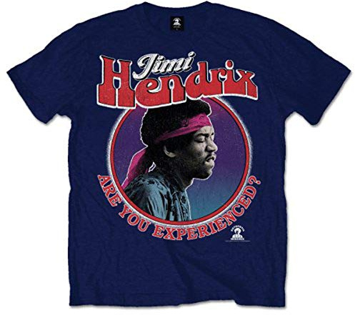 Jimi Hendrix Men's Are You Experienced Short Sleeve T-Shirt, Blue (Navy), Medium