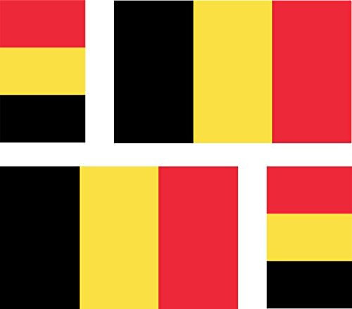 Akachafactory 4 x Autocollant Sticker Voiture Moto Valise pc Portable Drapeau Belgique Belge
