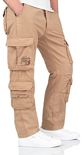 Surplus Raw Vintage Airborne Slimmy Herren Cargo Vintage Hose, Beige, S