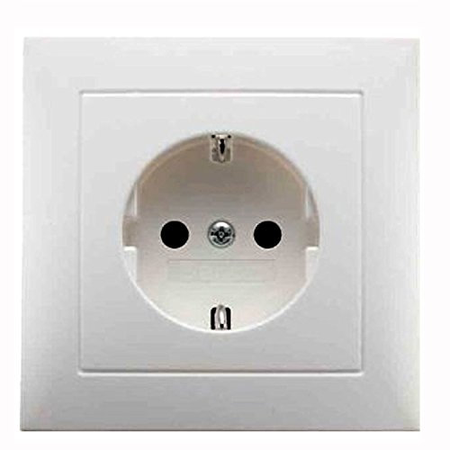 Berker SCHUKO-Steckdose pws/gl 47428989 m.Abdeckplatte S.1 Steckdose 4011334277651 (2 Stück Steckdose), 093829, weiß