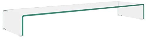 vidaXL Mobile/Rialzo Porta TV in Vetro Trasparente 110x30x13 cm