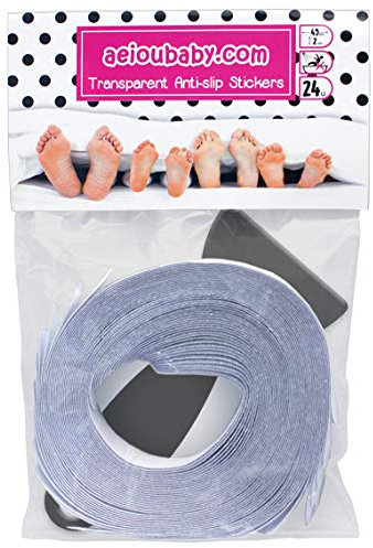 24 Strisce Antiscivolo Trasparenti per Vasca | Adesivi Ruvidi per una presa migliore | Nastro Adesivo Discreto ed Elegante 45x2cm per una maggiore Sicurezza | Con Raschietto