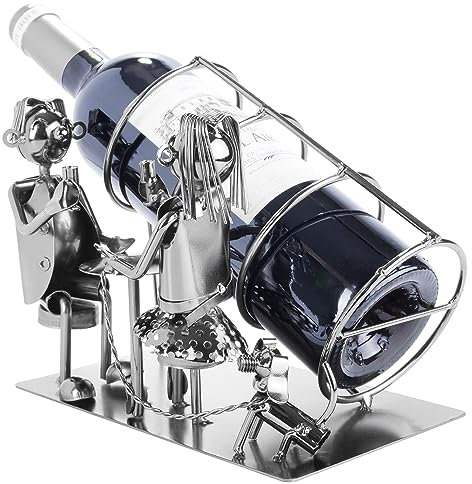 BRUBAKER Bottle Holder for Two - Metal Sculpture - Wine Rack Decor - Tabletop - incl. Gift Card