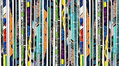 Fototapete Vinyl Wall Comic vertikale Linien | Fototapete für Wände | Wandbild | Dekoratives Vinyl | Verschiedene Maße 350 x 250 cm | Dekor Esszimmer, Wohnzimmer, Zimmer ...