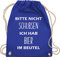 Turnbeutel Rucksack - Festival Zubehör - Bitte nicht schubsen ich hab Bier im Beutel - Unisize - Royalblau - bierrucksack festival-bag geschenk weihnachten alkohol stoffbeutel biertasche