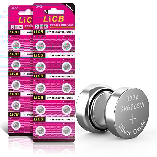 LiCB 20 batterie a bottone SR626SW 377 AG4 da 1,5 V per orologio