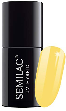 SEMILAC 531 Joyful Yellow Nail UV Gel Polish | Long Lasting and Easy to Apply | Soak off UV/Led | Perfect for Home and Professional Manicure and Pedicure 7 ml