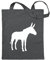 Kiwistar - Baumwolltasche - stahlgrau - Esel - Motiv 2 - tragen - Tragetasche Stoffbeutel Umhängetasche Langer Henkel