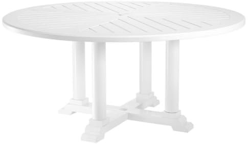 Casa Padrino Luxus Esstisch Weiß Ø 160 x H. 75 cm - Runder Küchentisch aus hochwertigen strapazierbarem Aluminium - Gartentisch