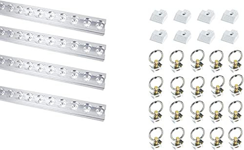 LOADCARE Starterset 4x2m Airlineschiene Zurrschiene eckig gebohrt+ 8 Endkappen+20 Fittinge