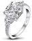 AINUOSHI Ringe, Verlobungsringe, Sterling Silber Ringe, 3 Karat Ringe, 3 Edelstein Ringe, quadratischer Ringe
