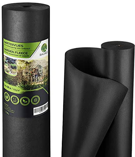 Balinco – Unkrautvlies 150g/m² – 50m² Rolle (50x1m) – Reißfestes Gartenvlies Wasser- & luftdurchlässig – Unkrautflies für Hochbeet, Garten & Sandkasten – Unkrautfolie UV-stabil & umweltschonend