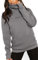 TrendiMax Damen Hoodie Kapuzenpullover Langarm Sweatshirt Winter Pullover Hochkragen Sweatjacke Kapuzen Pullis, Grau, M