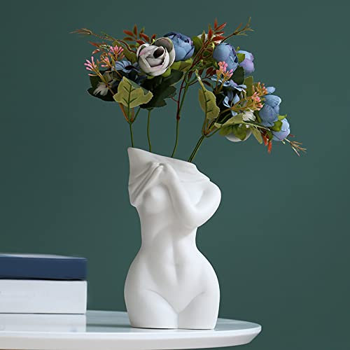 Cutfouwe Vase für Damen, Weiß, Büste für Damen, Minivase, Damenvase, Göttinnenform, Moderne Vase, A