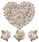 Azexcy 50 Pz Teste di Rosa Artificiale di Seta, Rose Finte Teste di Fiori Artificiali Seta Finte Piccole per Decorazioni Matrimonio Festa, Bianco e Rosa
