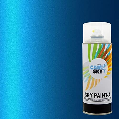 CARSKY Bombe peinture carrosserie compatible avec Renault Bleu Alpine Nacre RQR et vernis brillant