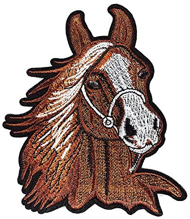 2 Stück Pferd Tier Stickerei Applikation Patches, Hand DIY Zubehör Aufnäher, Zum Aufnähen Patches, Coole Aufnäher für Dekor T-Shirt, Rucksack, Jeans, Jacke, Mütze, Schuhe