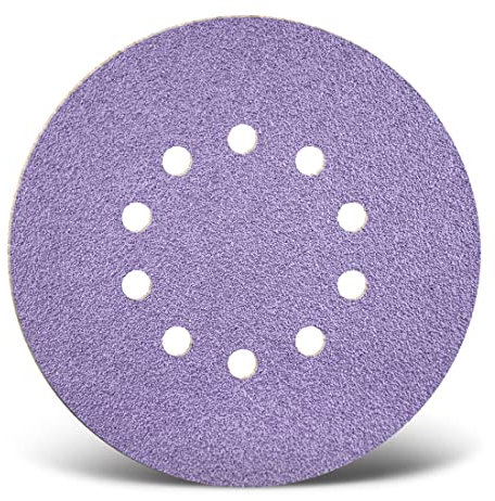 MENZER Purple HD Klett-Schleifscheiben, 225 mm, 10-Loch, f. Trockenbauschleifer, Keramik-Mix (25 Stk.) K60