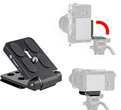 Fotopro L Bracket Camera Vertical Horizontal Switching Foldable Quick Release Plate for Canon Nikon Sony DSLR Tripod Monopod Stabilizer