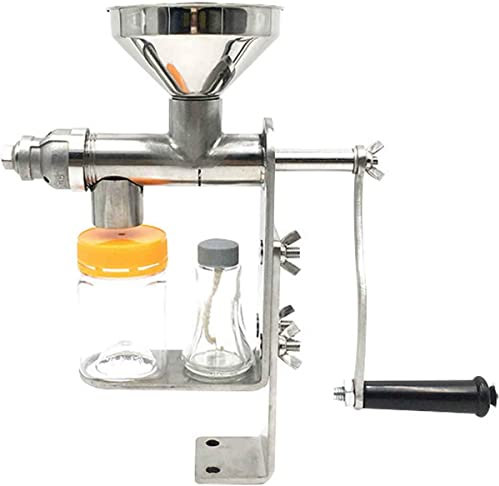 COERSD Presse À Huile Manuelle Extracteur D'huile Domestique Presse Multifonction en Acier Inoxydable, Domestique/Commercial, Adaptée Au Pressage des Cacahuètes