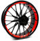 18-teiliges Set Felgenrandaufkleber Sticker für Motorrad Auto Felgen Design Komplett Set Felgenaufkleber für 15 16 17 18 19 Zoll MR020 (04 Neon Rot)