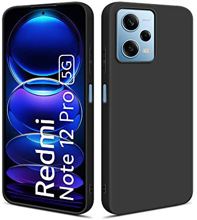 HSP Hülle für Xiaomi Redmi Note 12 Pro 5G [Staubabweisend] Handyhülle | Premium TPU Silikon Case Schutzhülle | Kratzfest Stoßfest Fallschutz | Kameraschutz Displayschutz Passgenau Dünn Matt | Schwarz