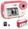 AGFA PHOTO Realikids Instant Cam + 1 scheda Micro SD da 32 GB +3 rotoli di carta termica ATP3WH-Fotocamera istantanea per bambini,schermo LCD da 2,4, specchio selfie e filtro fotografico,colore:Rosa