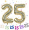 Champagne Gold 25 Number Balloons, 40 Gold 25 Balloons for 25th Birthday Decorations Graduation Anniversary Party
