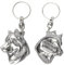 Art-Dog Niedlicher Hundeschlüsselanhänger - Exklusive Kollektion Siberian Husky Schlüsselanhänger Hund - Versilberte Keyring mit 2,5 Schloss - 5x3,9x10,6cm