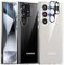 TAURI Coque pour Samsung Galaxy S24 Ultra 5G, [5 en 1] 1 Coque [Anti-Jaune] + 2 Protection écran + 2 Caméra Arrière Protecteur, Coque Antichoc Couverture à 360 Degrés - Transparent