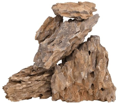 vidaXL Drachensteine, Drachenstein Natürlich Sicher, Naturstein Stein für Aquarium Dekoration, Dekostein Felsen, Mehrfarbig 10 kg 10-30 cm