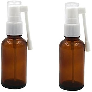 Vipolishtry Pack of 2 1OZ 30ML Amber Glass 360 Degree Rotation Spray Nasal Bottle Empty Refillable Sprayer Containers For Makeup Water Perfume Colloidal Silver Iodine Essential Oils