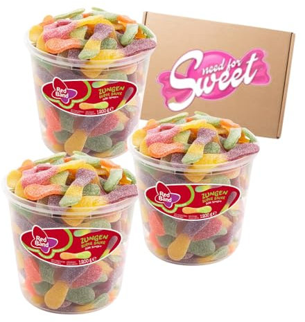 3x 1,2 Kg Red Band Fruchtgummi Zungen super Sauer Vorteilspack