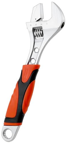 QWORK® 3 en 1 Llave Inglesa Carraca Llave Ajustable de Agarre Suave, Llave de Apertura de Capacidad de Apertura Máxima de 30 mm