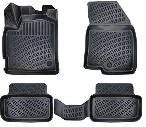fussmattenprofi.com 3D Gummimatten Set für Dacia Sandero III (3.Gen) STEPWAY Baujahr ab 2021 | Extra Hoher Rand Allwetter Auto Fussmatten I TPE Geruchlos rutschfest Fußmatten Zubehör