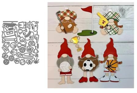 Sport Gnom Stanzschablone Fußball Weihnachten Zwerge Metall Stanz für DIY ScrapBooking Album Dekorative Papier Handwerk und Karten Herstellung