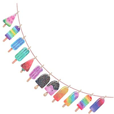 MERRYHAPY String-Flagge Eiscreme-String-Flagge Feiertags-Party-Banner Für Geburtstagsfeiern Hochzeiten Dekorationen Zufälliger Stil