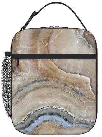 CRJSYCBYB Onyx-Stein, hellblau bedruckt, tragbar, isoliert, Lunch-Organizer, wiederverwendbare Lunchbox