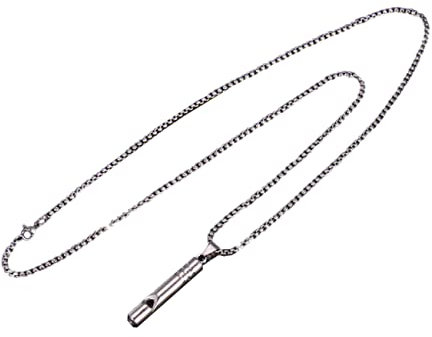 PAMINGONO Pfeife Halskette Bling Kragen Zeitraum Hundepfeife, Damit Hunde Zu Ihnen Kommen Luft Reize Horn Haustier Ausbildung Männer Pfeift Notfall Mini Silver Legierung