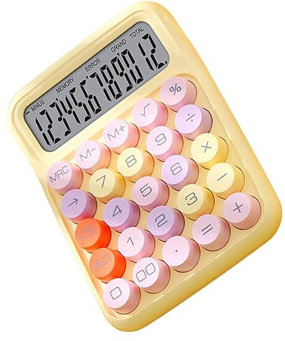 Taschenrechner, Multifunktionaler, Praktischer und Effizienter, Farbenfroher Elektronischer Taschenrechner für Zuhause und Klassenzimmer (Zitronengelb)