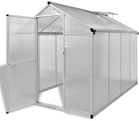 UJCHVHN Invernadero de aluminio reforzado para césped y jardín, con marco de base, 4,6 metros cuadrados, jardinería