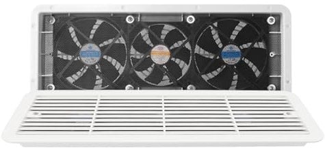 Xiuganpo Ventola Dell'evaporatore del Frigorifero per Camper, Ventola di Ventilazione Laterale Silenziosa per 12V 3 Ventole con Rete di Protezione, Ventola di Scarico Silenziosa