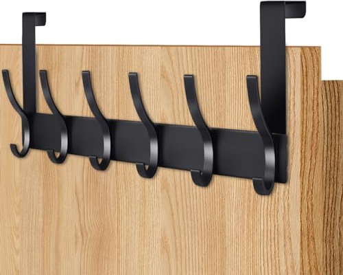 AUXHCYL Türhaken zum Einhängen Platzsparend Türgarderobe zum Einhängen Praktischer Kleiderhaken Tür, Türhaken Innenseite von Kleidung, Handtüchern und Hüten(Schwarz)